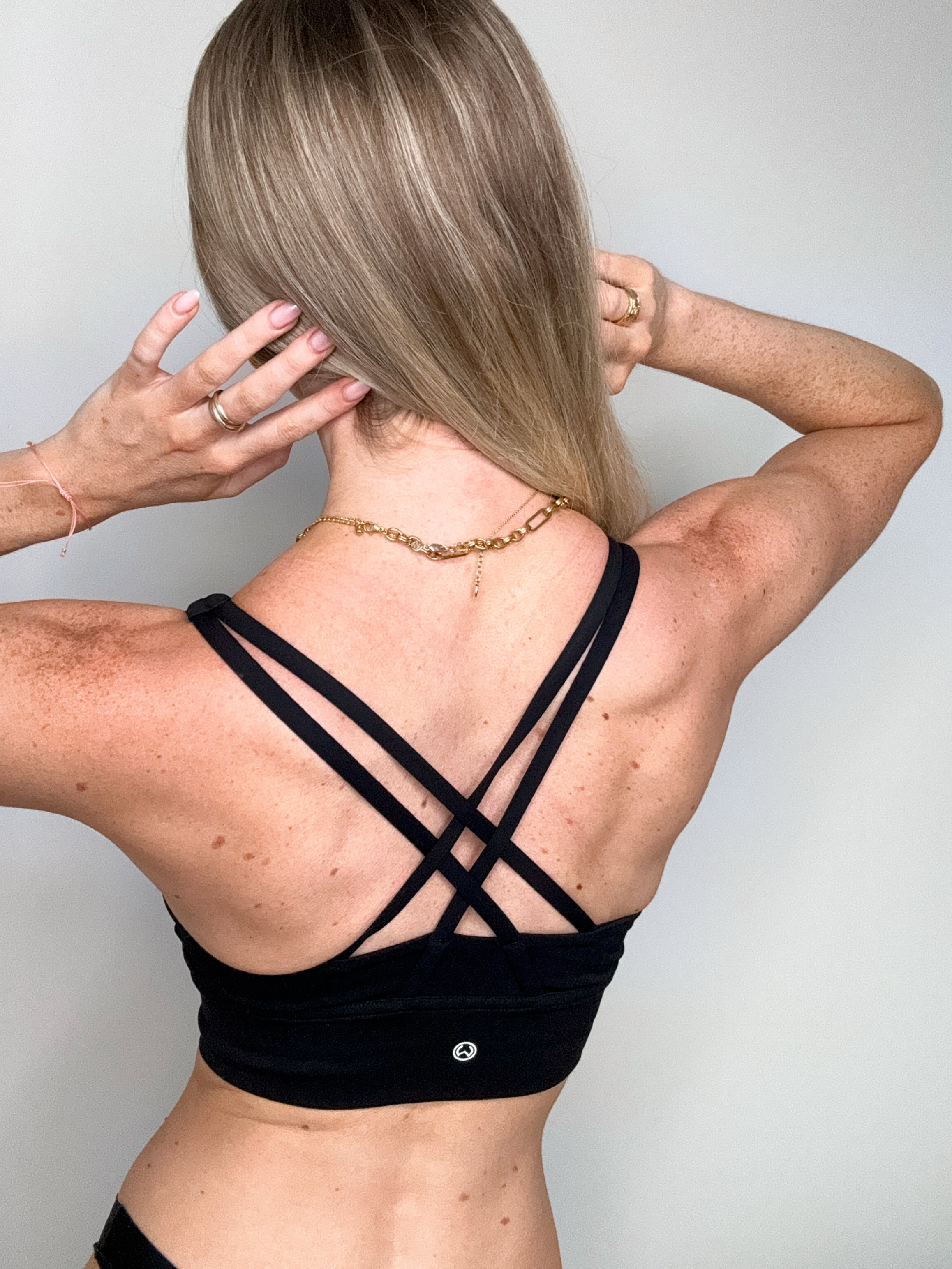 Obsidian Night Black Yoga Bra Top